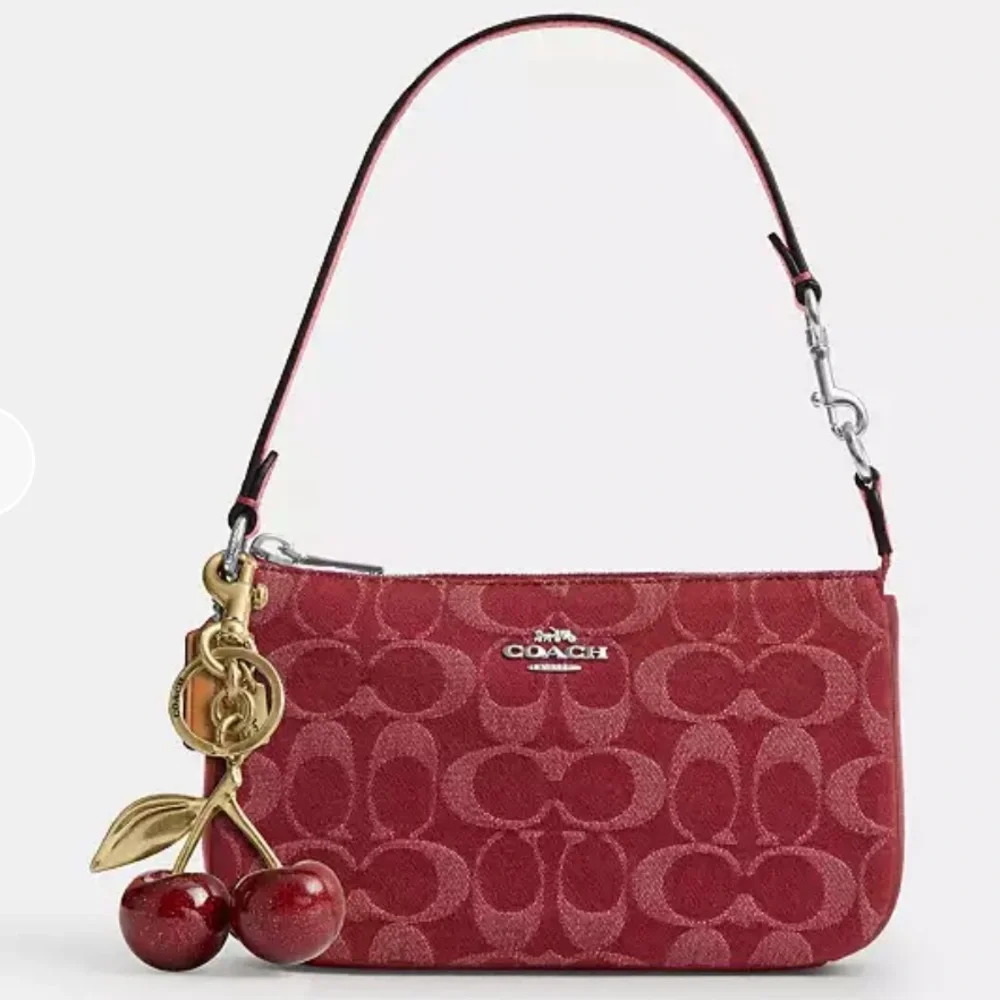 COACH Nolita 19 in Signature Denim Shoulder Bag - True Red / Silver - Picture 8 of 9